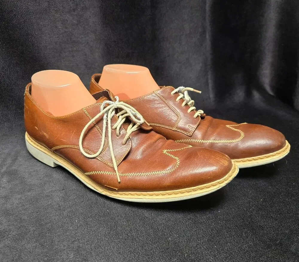 Cole Haan Brown Leather Wing Tip Brogue Oxford Dress Shoes